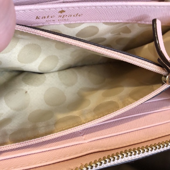 KATE SPADE Faux Pink Bow Full Zip Continental Wallet - Picture 8 of 15